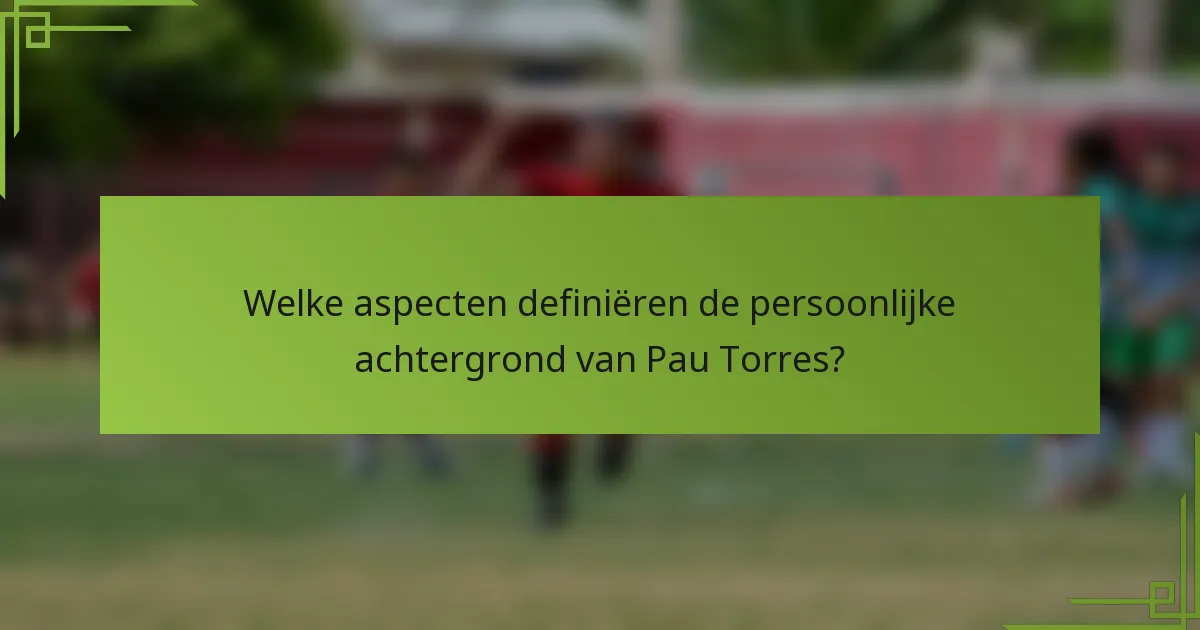 Welke aspecten definiëren de persoonlijke achtergrond van Pau Torres?