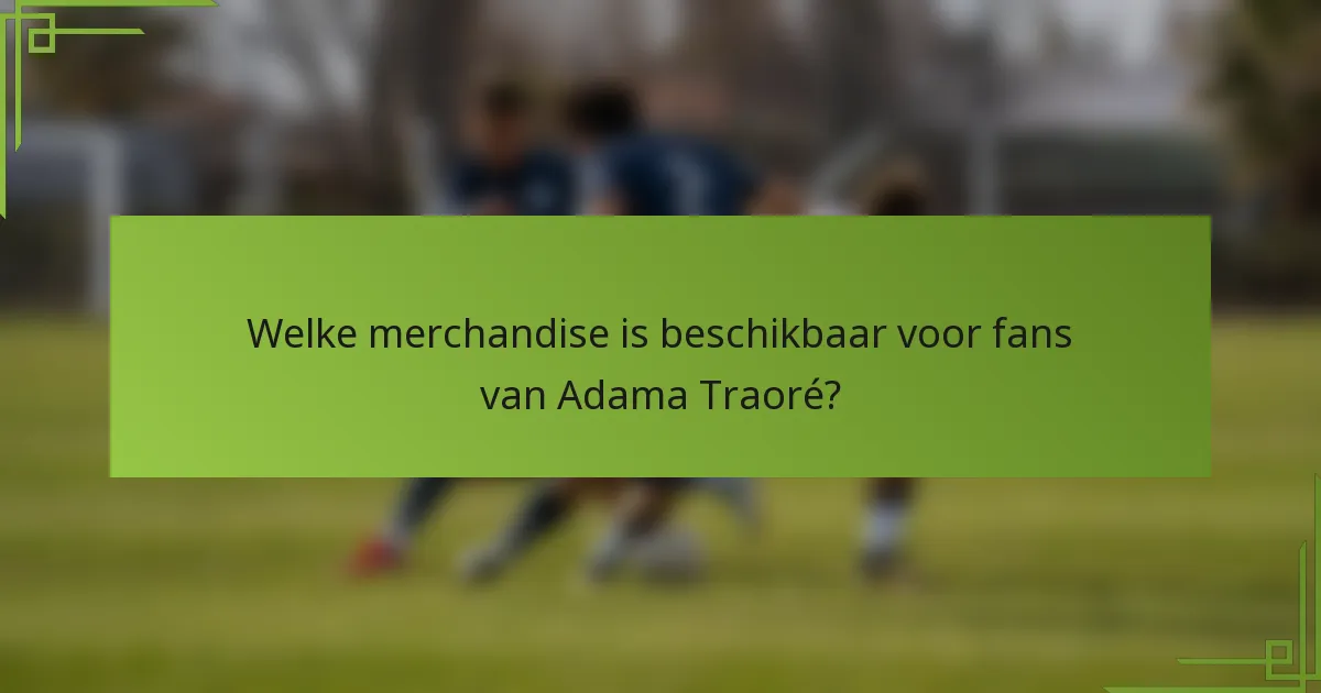 Welke merchandise is beschikbaar voor fans van Adama Traoré?